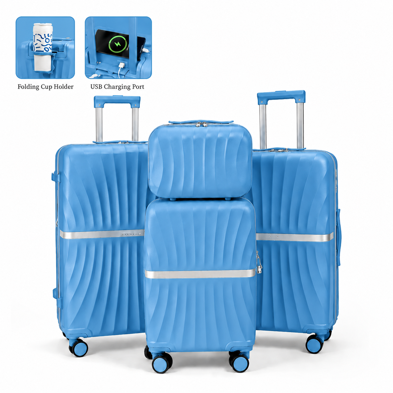 🔥Last Day For Clearance🔥4 Piece Expandable Hardshell Luggage Set with TSA Lock