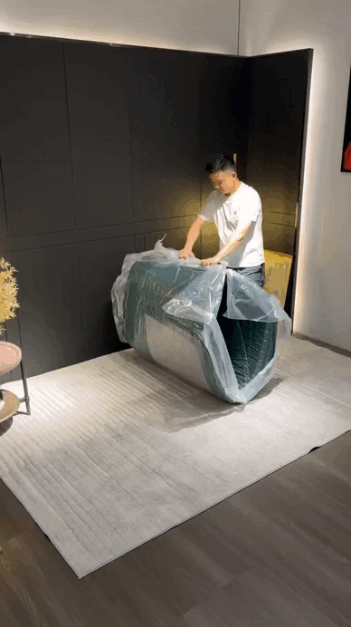 Convertible sofa bed folding demonstration