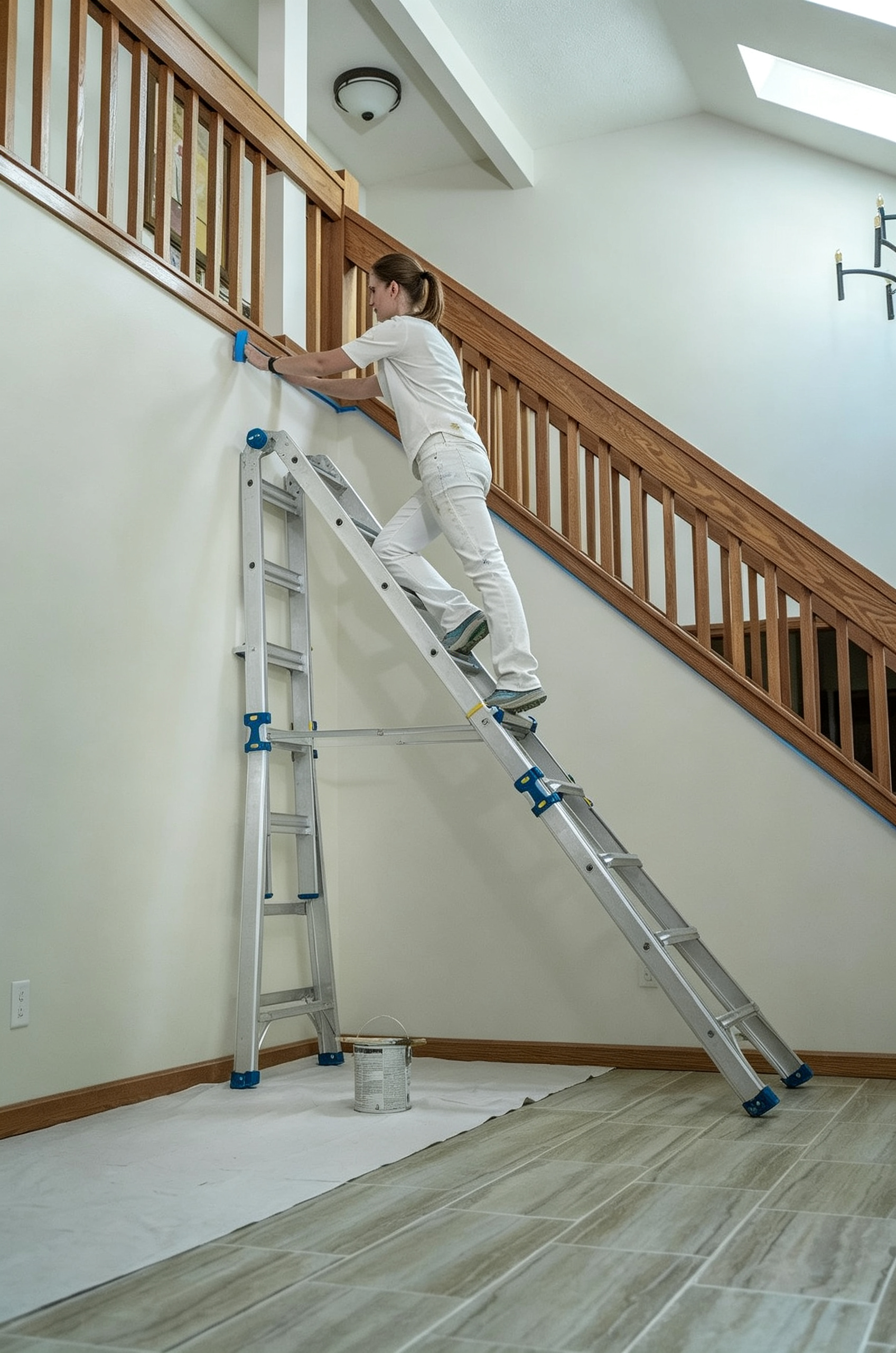 Adjustable ladder working position
