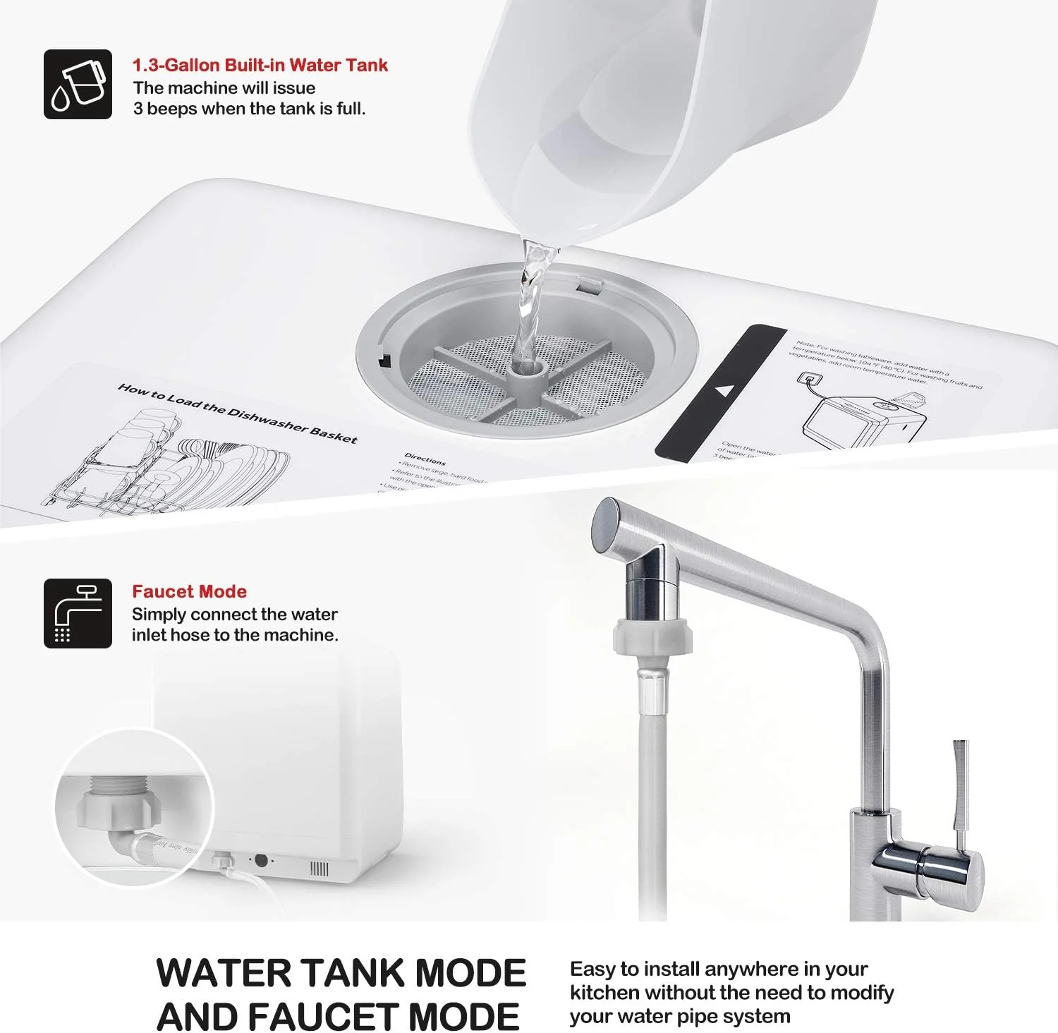 5-in-1 Portable Dishwasher: Wash, Dry, Store & Baby Care Mode