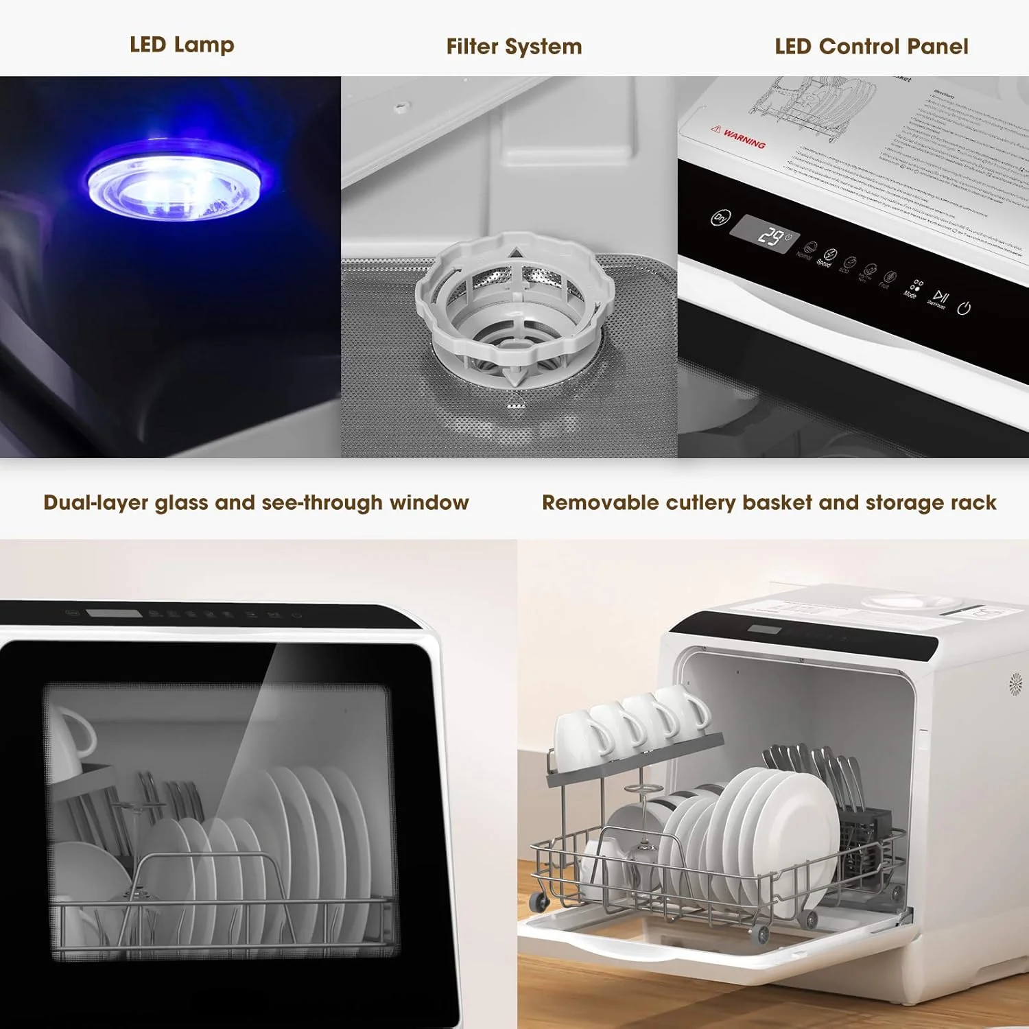5-in-1 Portable Dishwasher: Wash, Dry, Store & Baby Care Mode