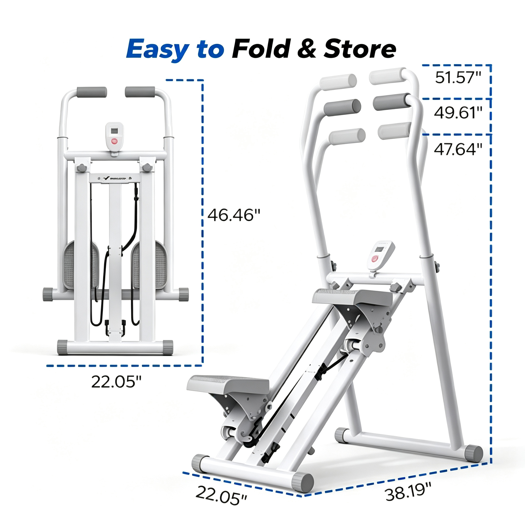 Stair Stepper with Adjustable Resistance, Foldable Stair Climber