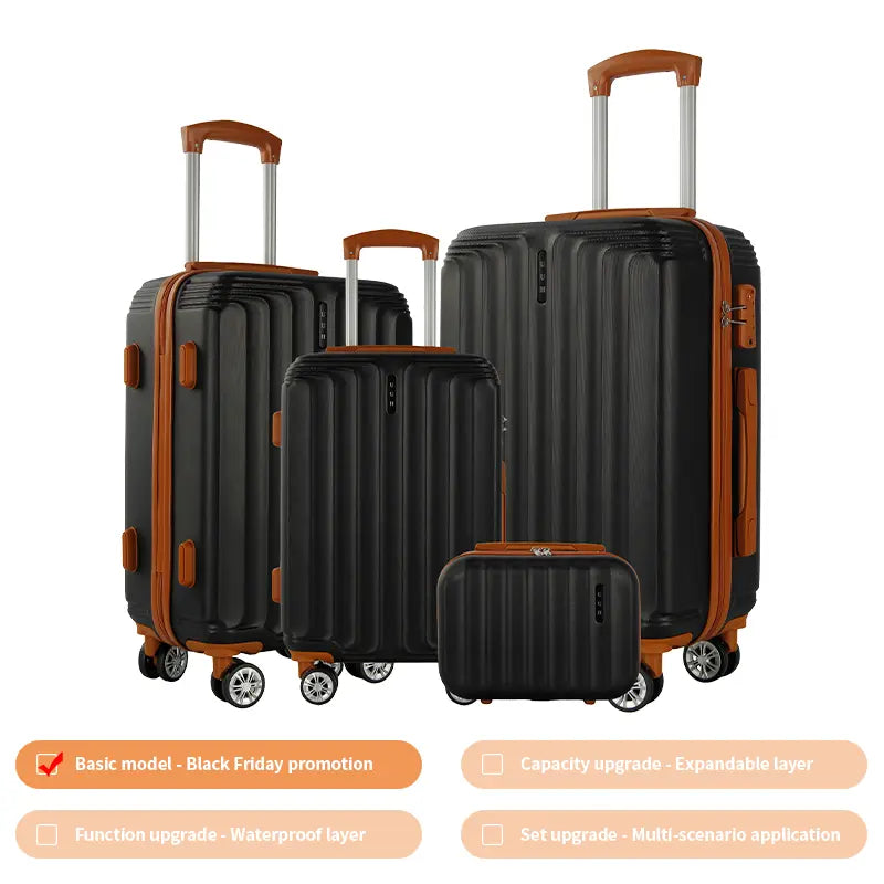 Large Capacity Multi-Piece Luggage Set, Scratch-Resistant Hard Shell Suitcase with TSA Lock for Outdoor Travel