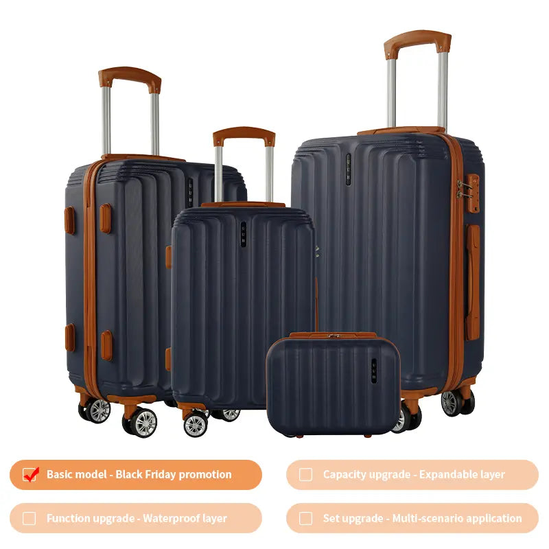 Large Capacity Multi-Piece Luggage Set, Scratch-Resistant Hard Shell Suitcase with TSA Lock for Outdoor Travel