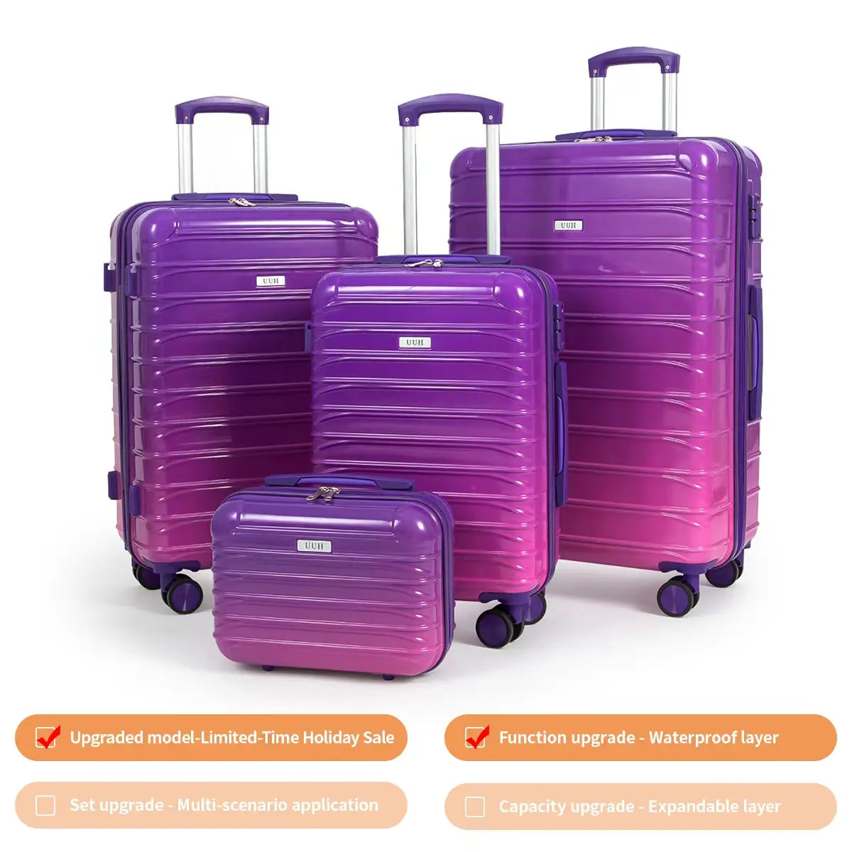Large Capacity Multi-Piece Luggage Set, Scratch-Resistant Hard Shell Suitcase with TSA Lock for Outdoor Travel