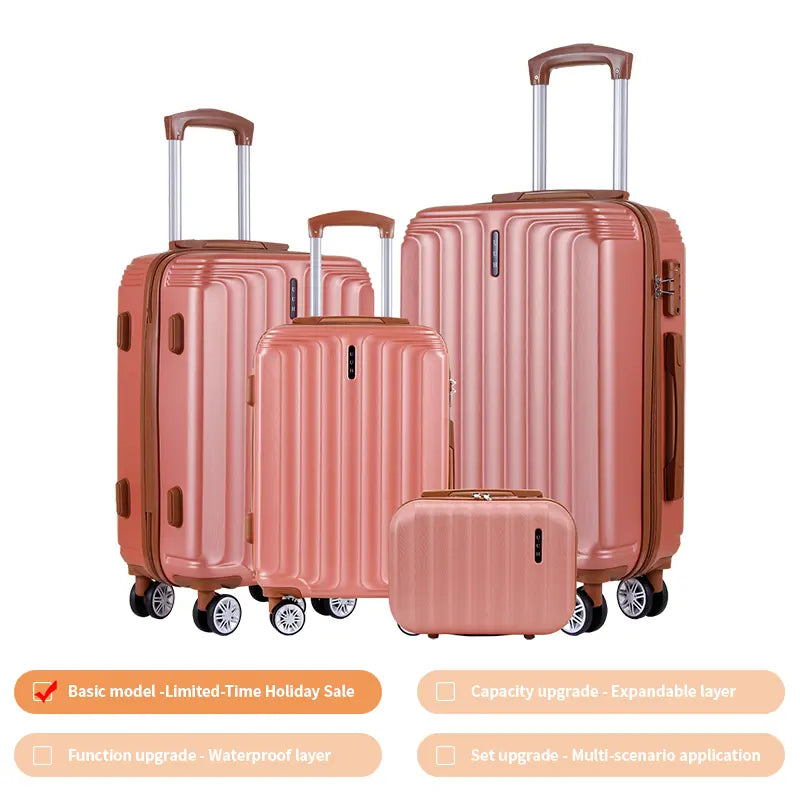 Large Capacity Multi-Piece Luggage Set, Scratch-Resistant Hard Shell Suitcase with TSA Lock for Outdoor Travel