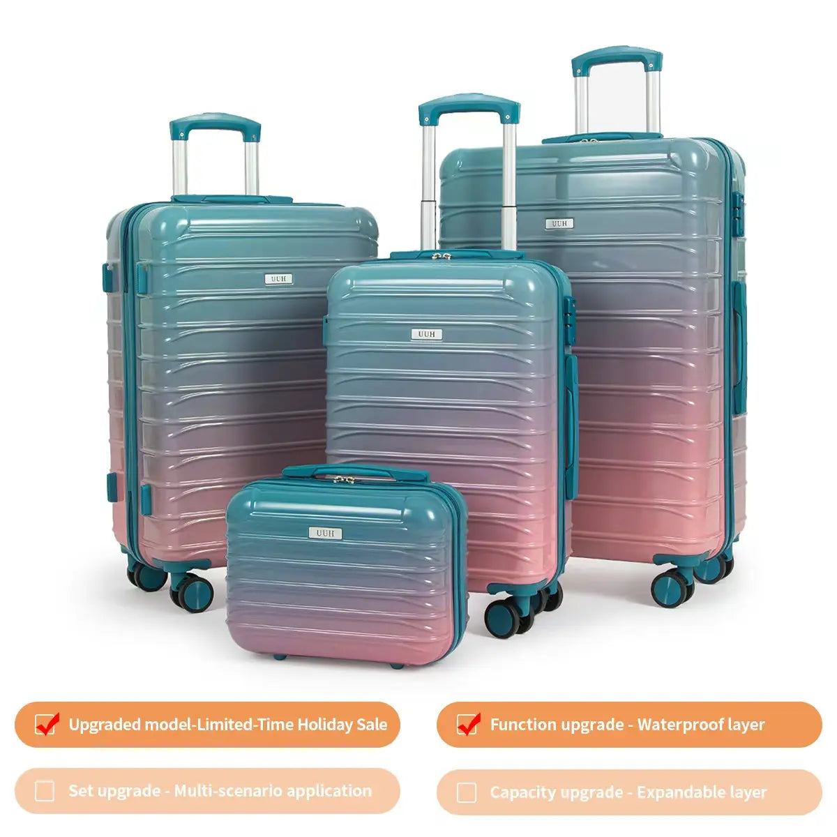 Large Capacity Multi-Piece Luggage Set, Scratch-Resistant Hard Shell Suitcase with TSA Lock for Outdoor Travel