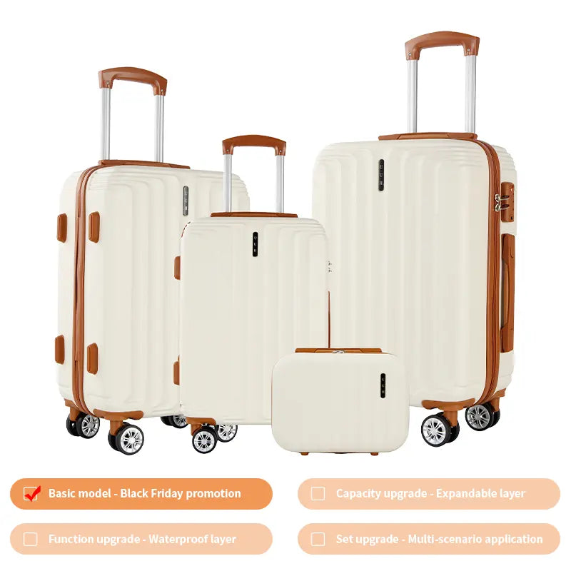 Large Capacity Multi-Piece Luggage Set, Scratch-Resistant Hard Shell Suitcase with TSA Lock for Outdoor Travel