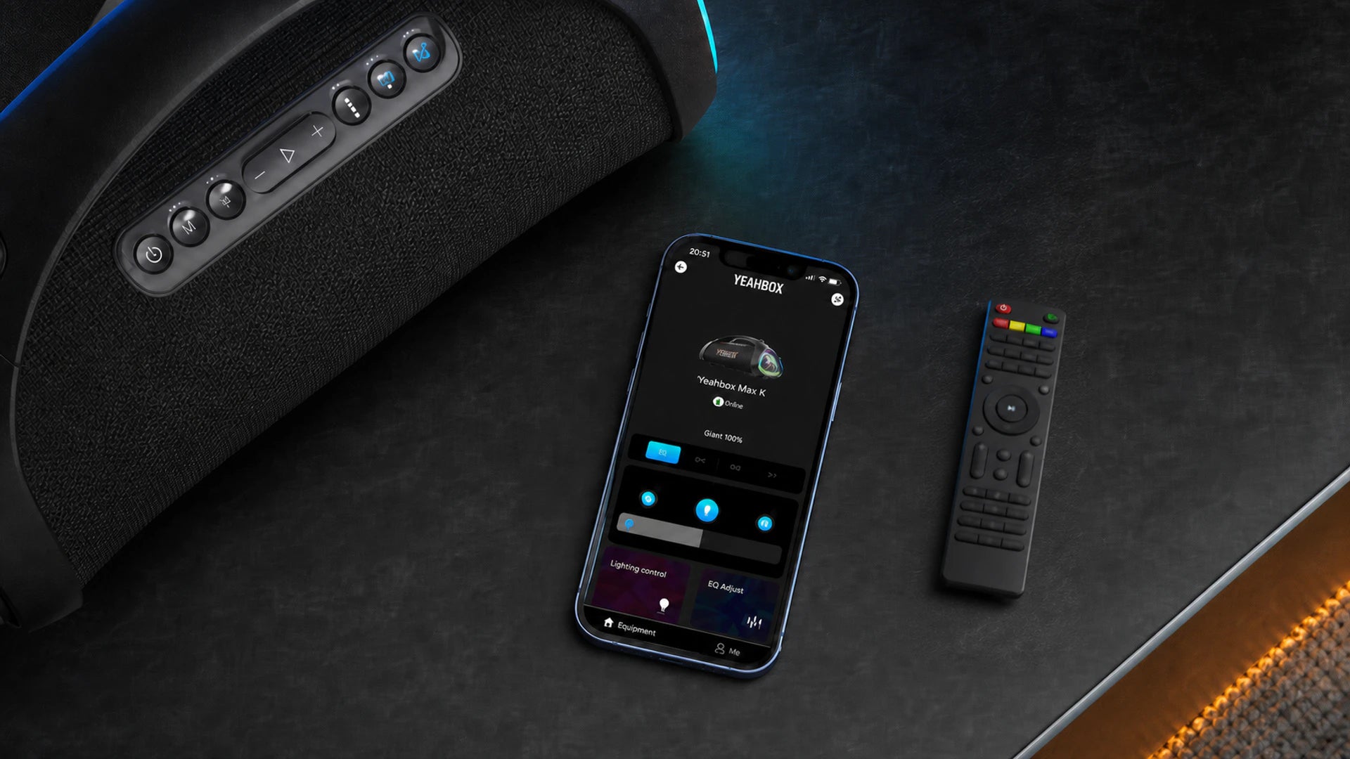 Smart app and included remote control