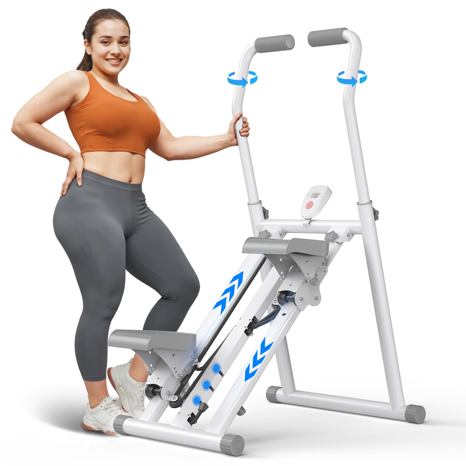 Stair Stepper with Adjustable Resistance, Foldable Stair Climber