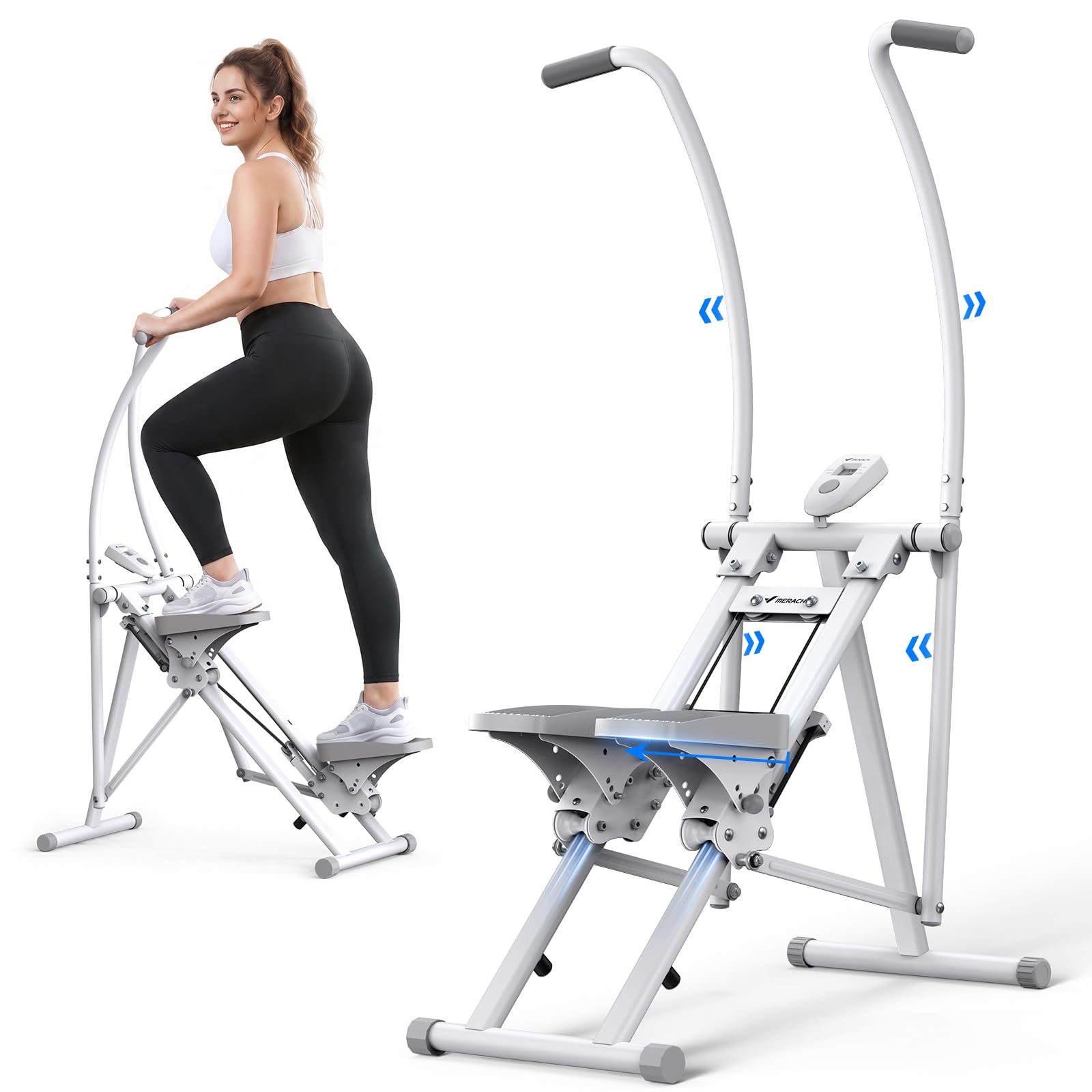 Stair Stepper with Adjustable Resistance, Foldable Stair Climber