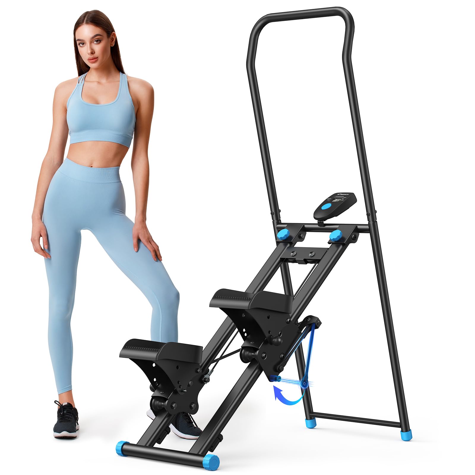 Stair Stepper with Adjustable Resistance, Foldable Stair Climber