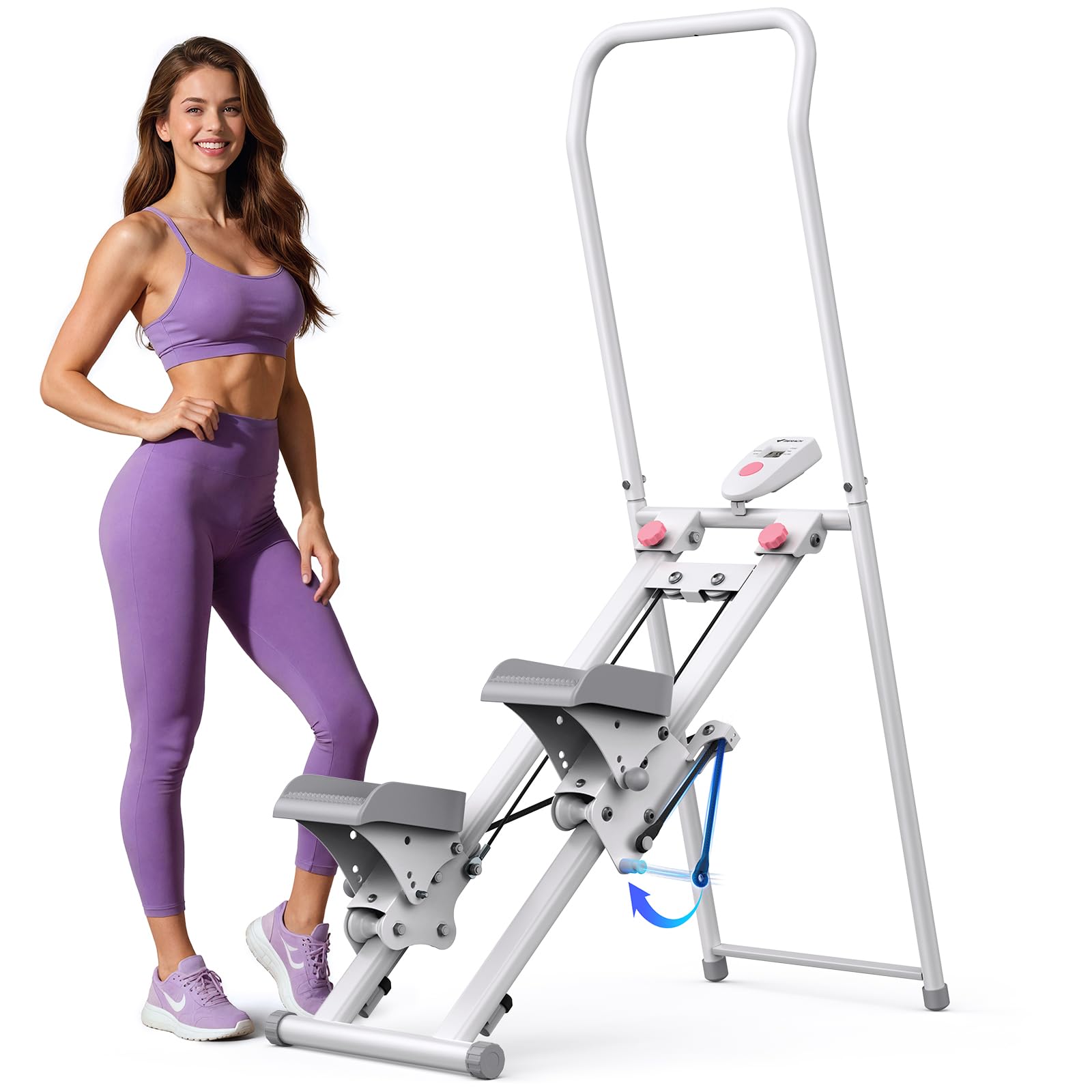Stair Stepper with Adjustable Resistance, Foldable Stair Climber