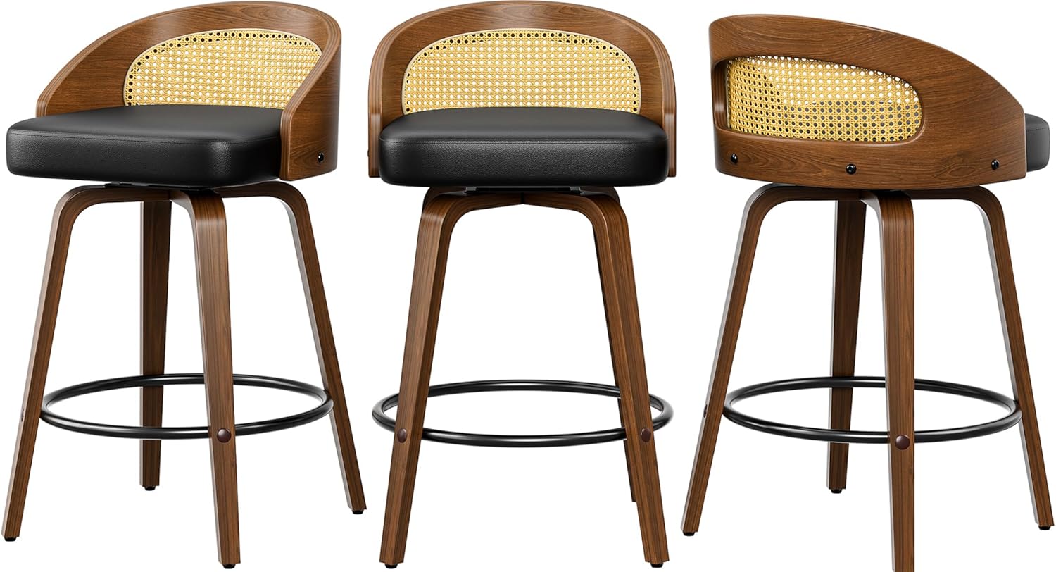 Bar Stools Set of 4, 26" Bentwood Counter Height Barstools