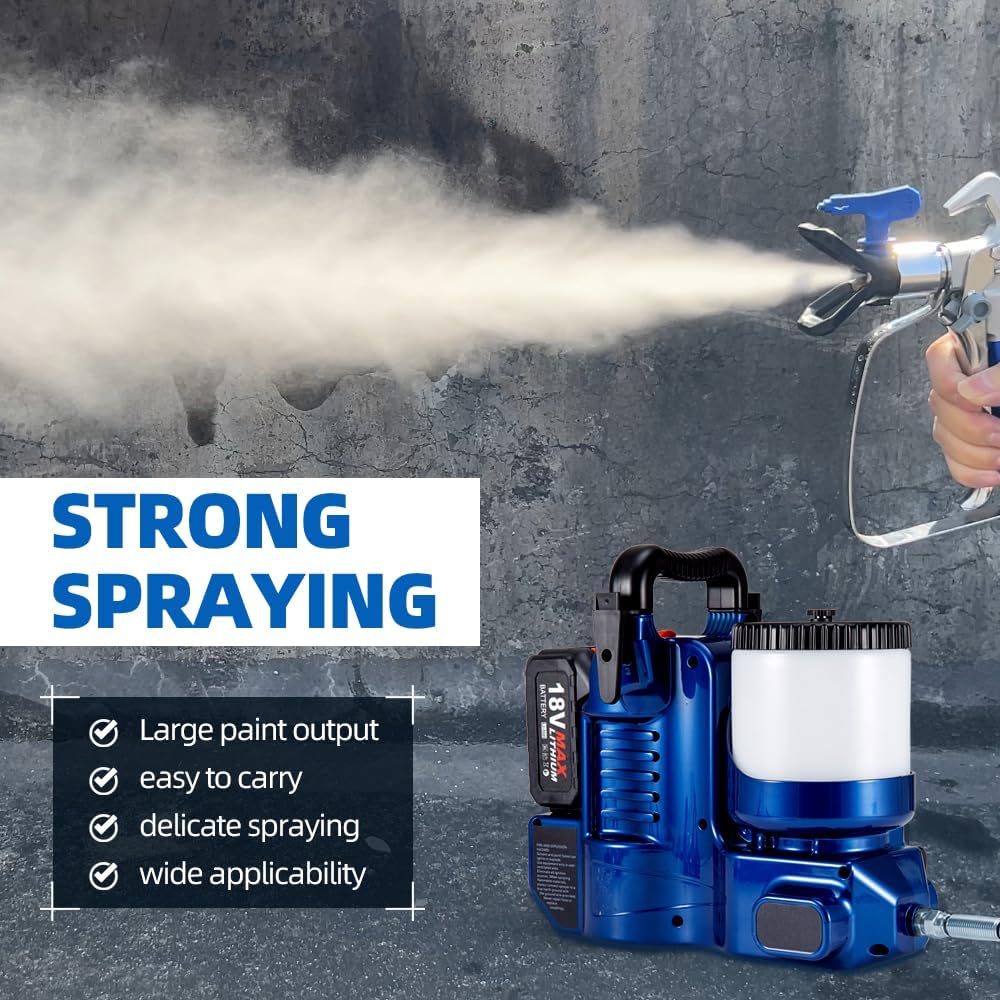 Cordless Paint Spraying Gun, Quickly Shot Spraying Compatible with Makita 18V Battery, Spraying Paint Gun with 70inch Adjustable Hose