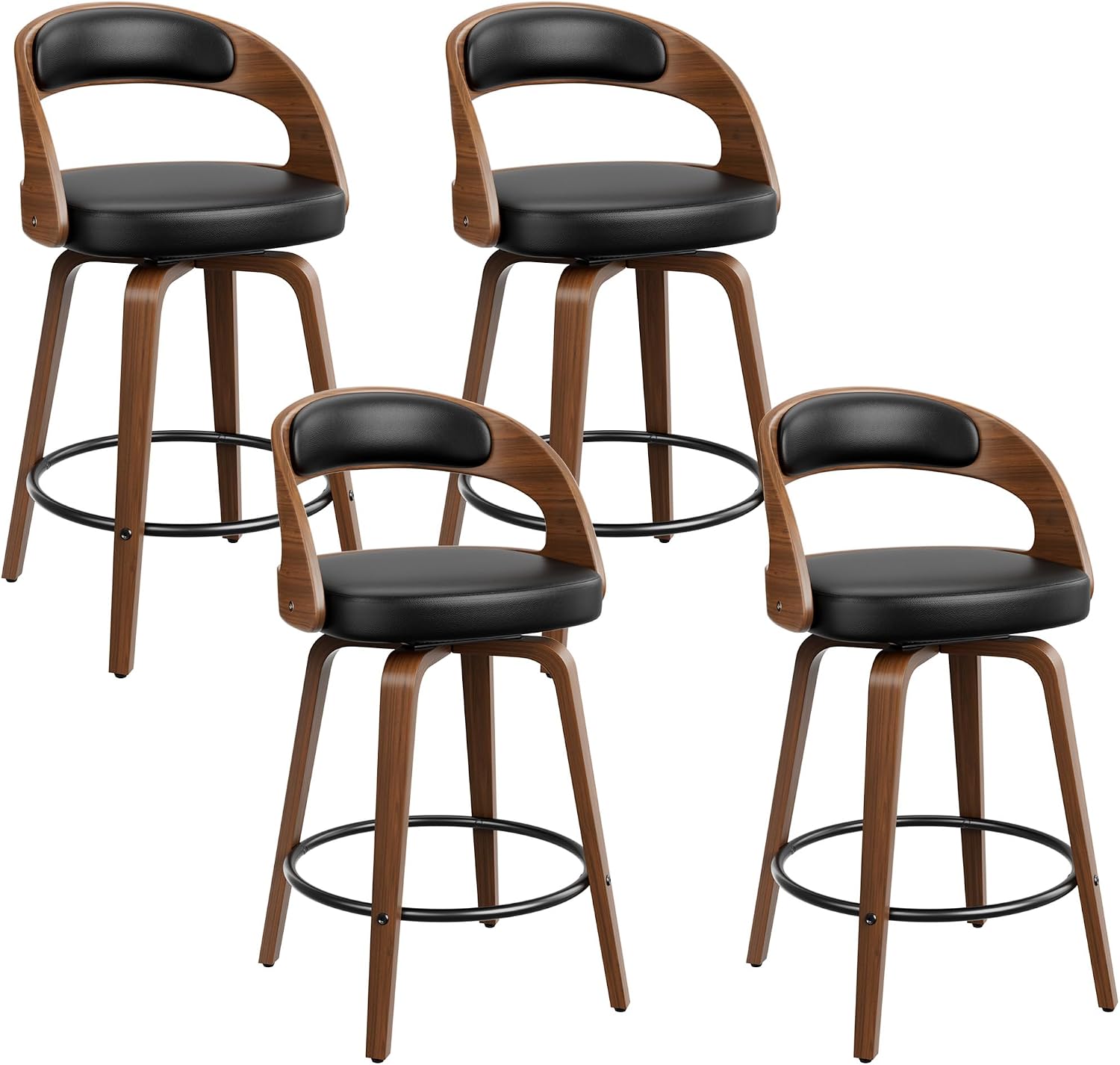 Bar Stools Set of 4, 26" Bentwood Counter Height Barstools
