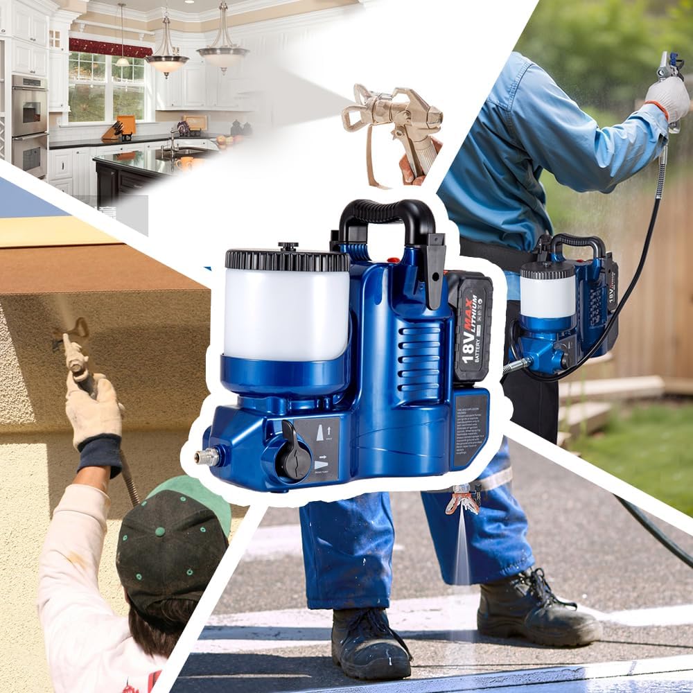 Cordless Paint Spraying Gun, Quickly Shot Spraying Compatible with Makita 18V Battery, Spraying Paint Gun with 70inch Adjustable Hose
