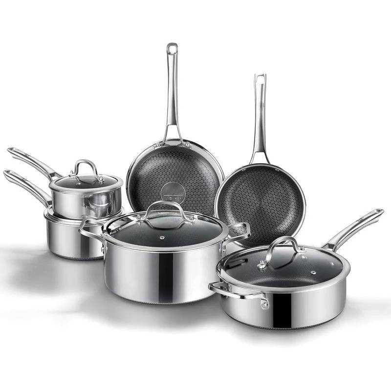 10 Pcs Hybrid Stainless Steel Cookware Sets