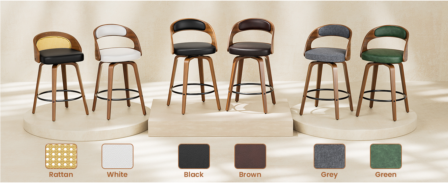 Six stylish colour variations of bentwood bar stools