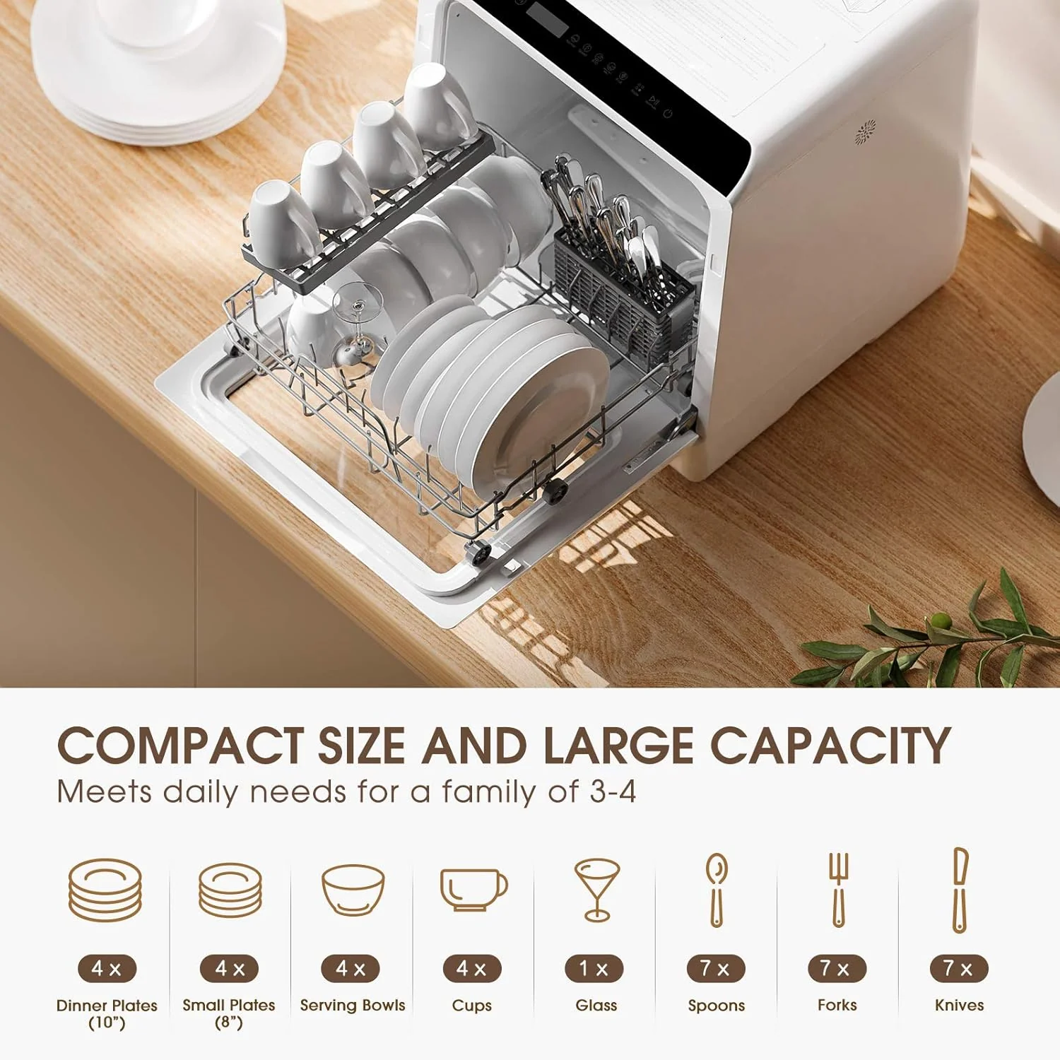 5-in-1 Portable Dishwasher: Wash, Dry, Store & Baby Care Mode