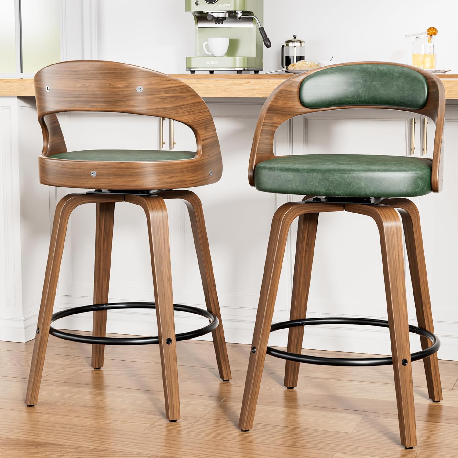 Bar Stools Set of 4, 26" Bentwood Counter Height Barstools