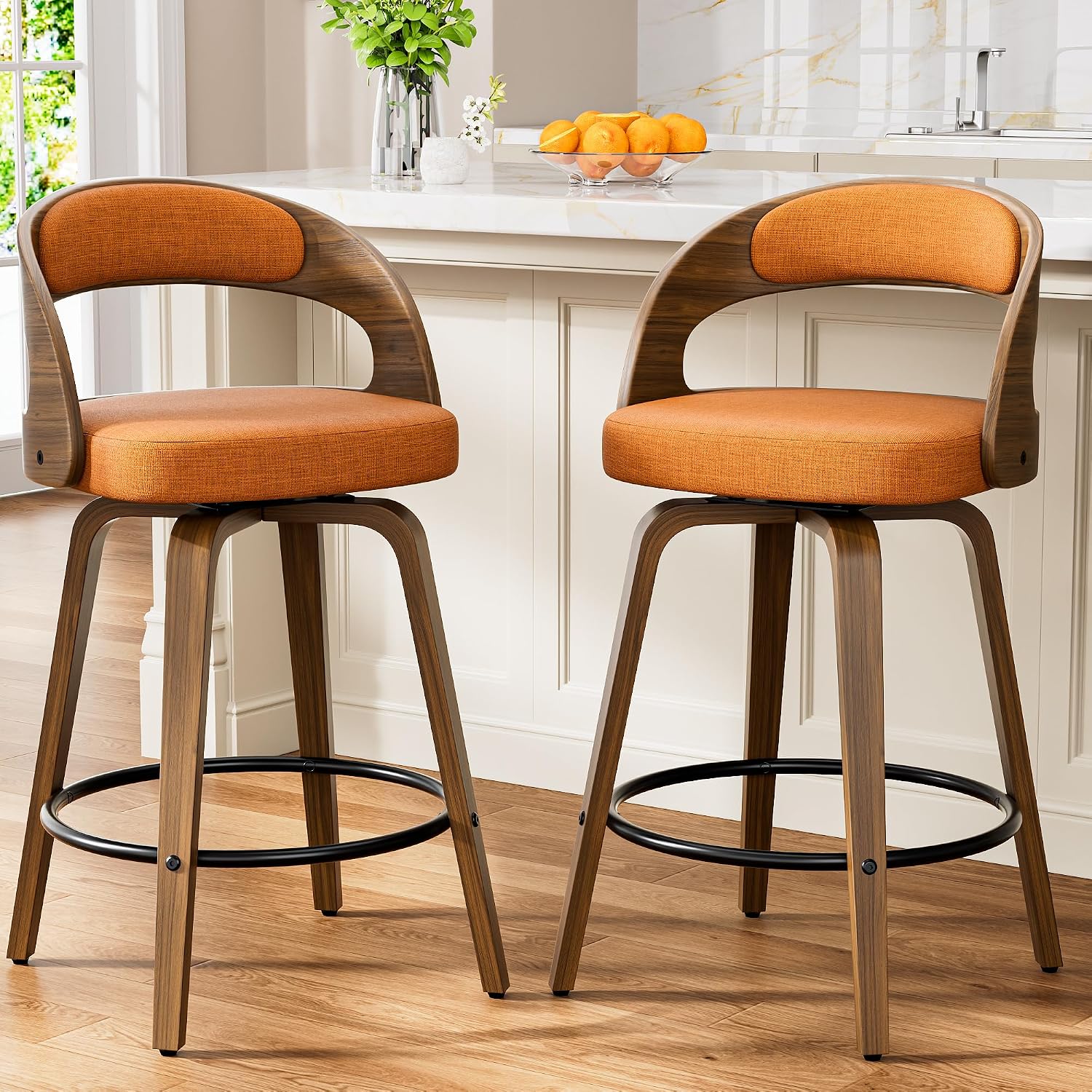 Bar Stools Set of 4, 26" Bentwood Counter Height Barstools