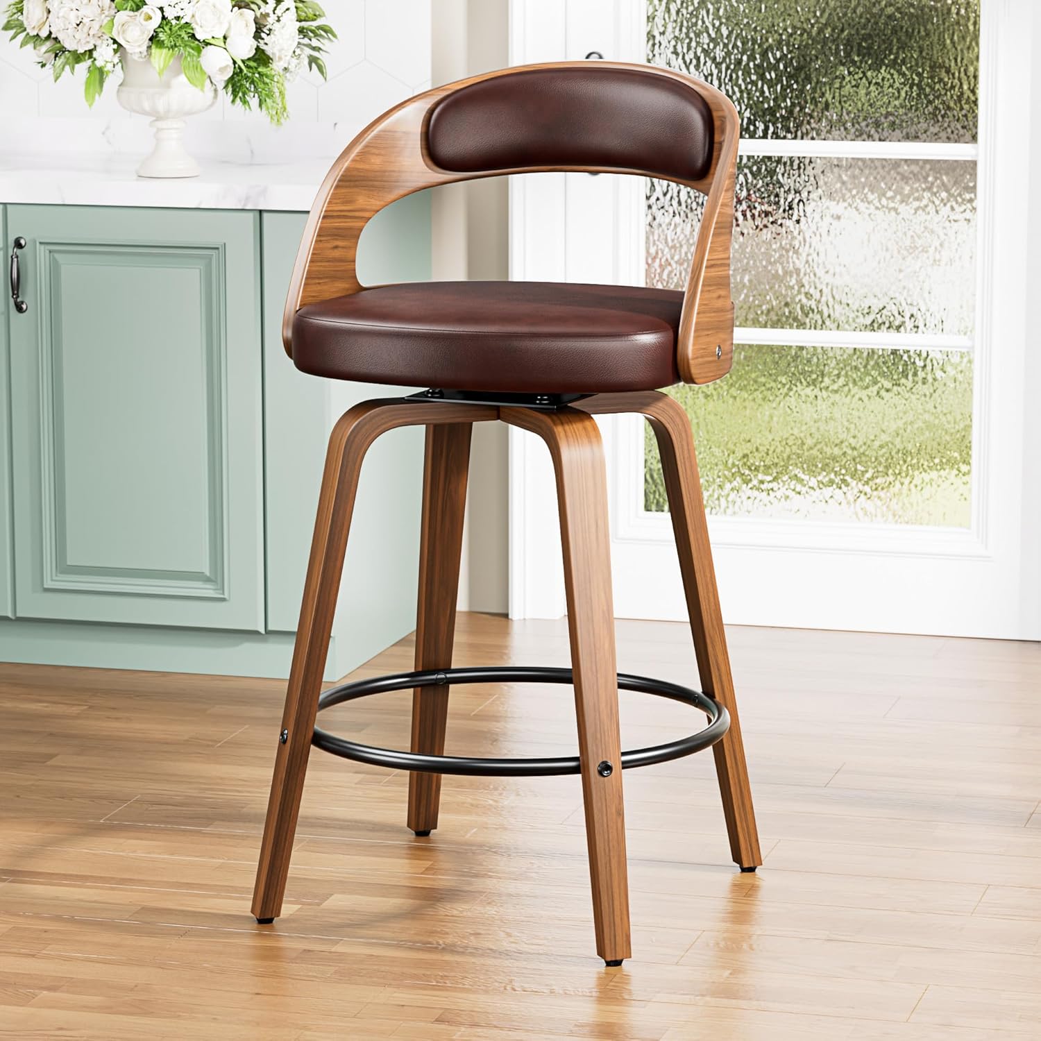 Bar Stools Set of 4, 26" Bentwood Counter Height Barstools