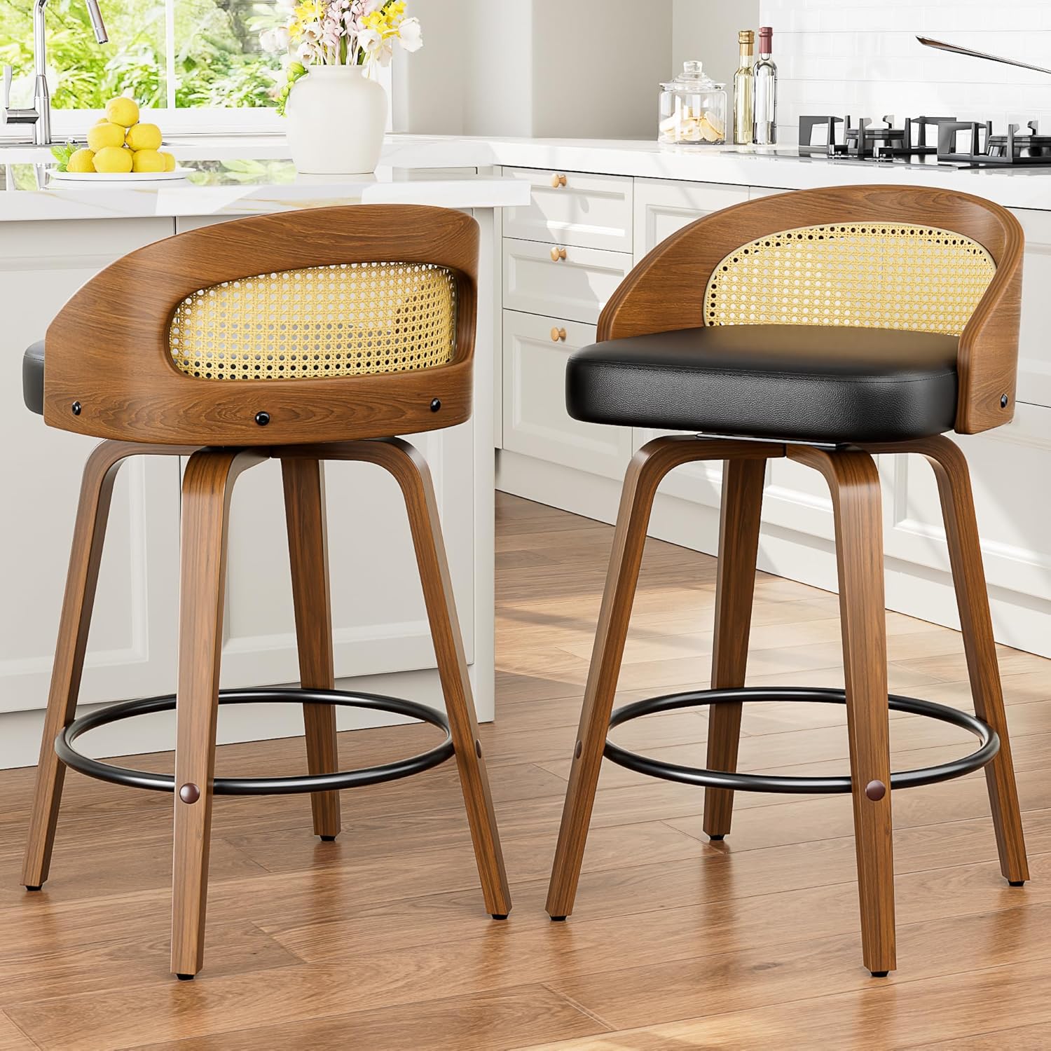 Bar Stools Set of 4, 26" Bentwood Counter Height Barstools