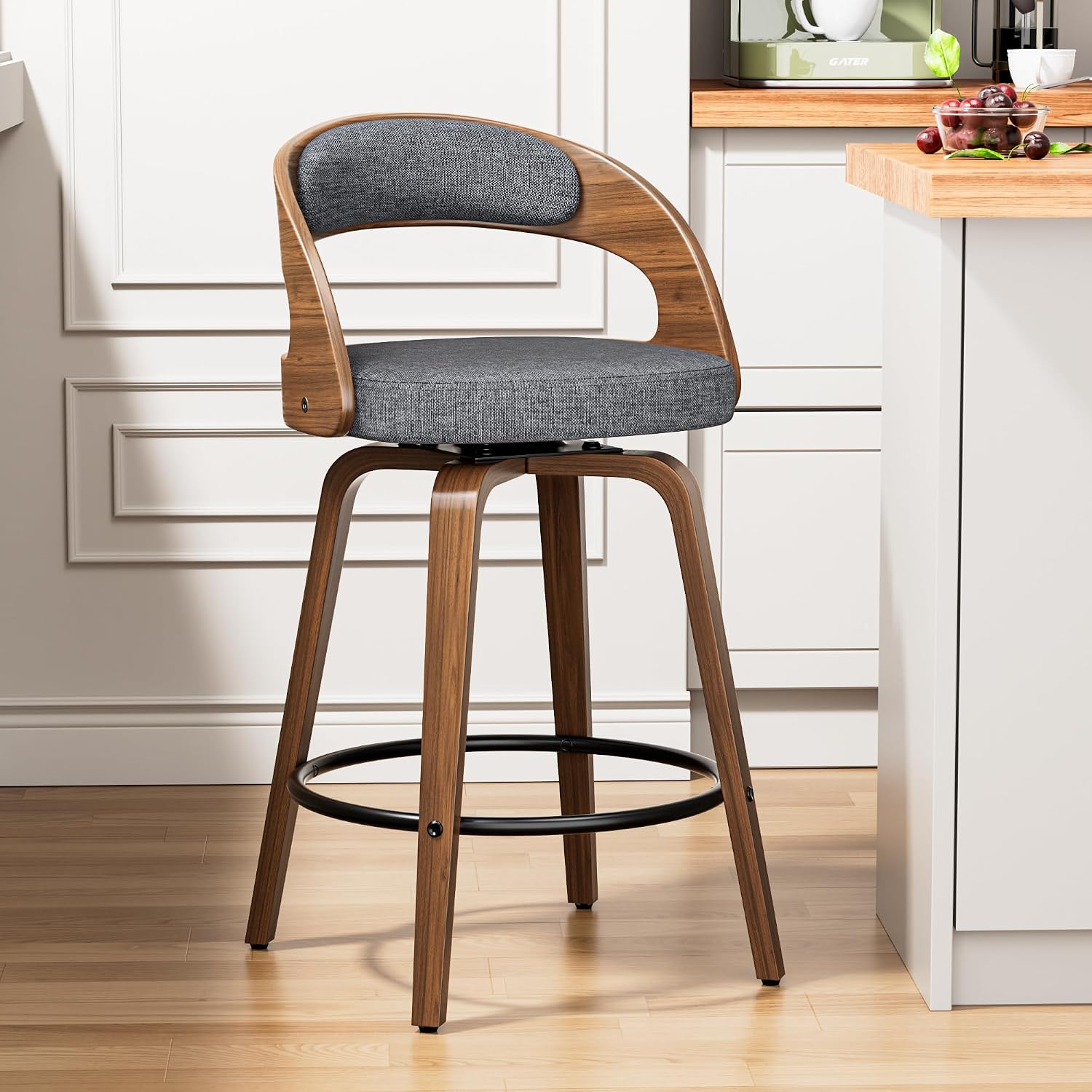 Bar Stools Set of 4, 26" Bentwood Counter Height Barstools