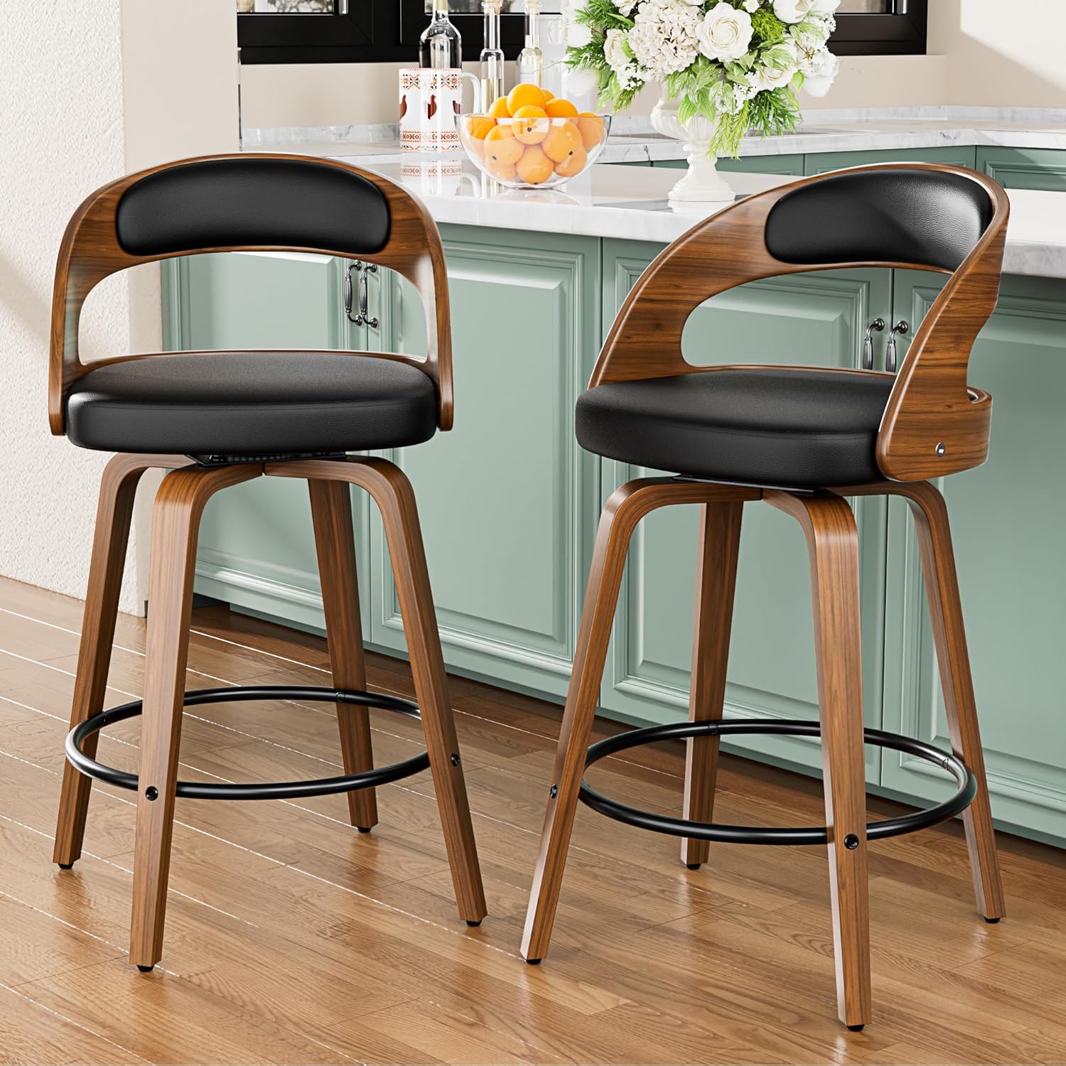 Bar Stools Set of 4, 26" Bentwood Counter Height Barstools