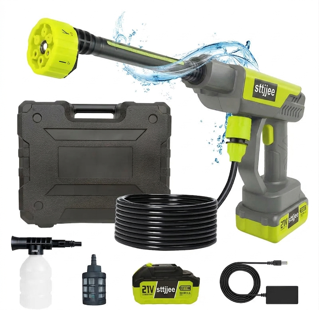 Cordless Pressure Washer with Single-Port Charger, Portable Washer for Car, Home & Garden Use