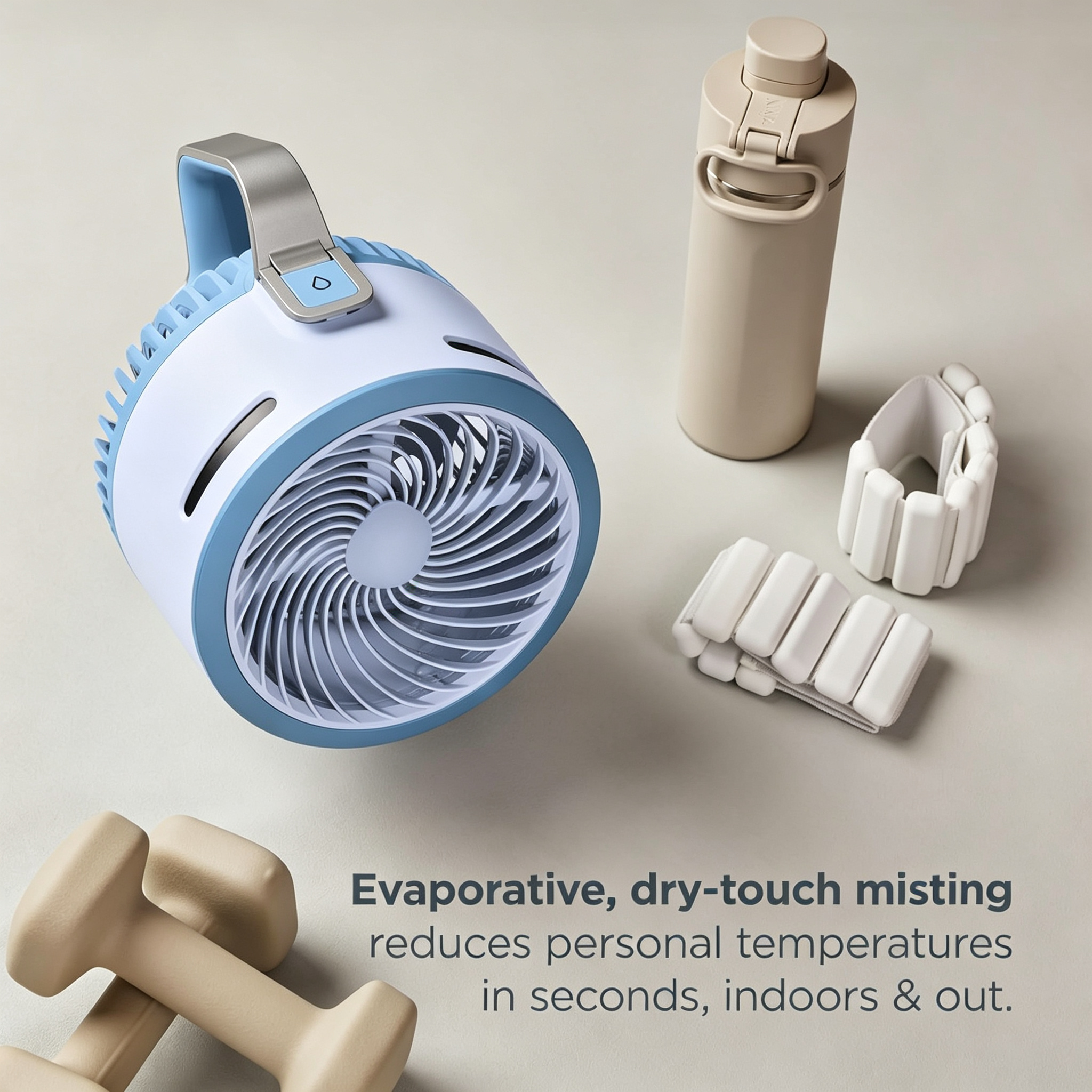 Portable Cordless Misting Fan for Indoor & Outdoor Use
