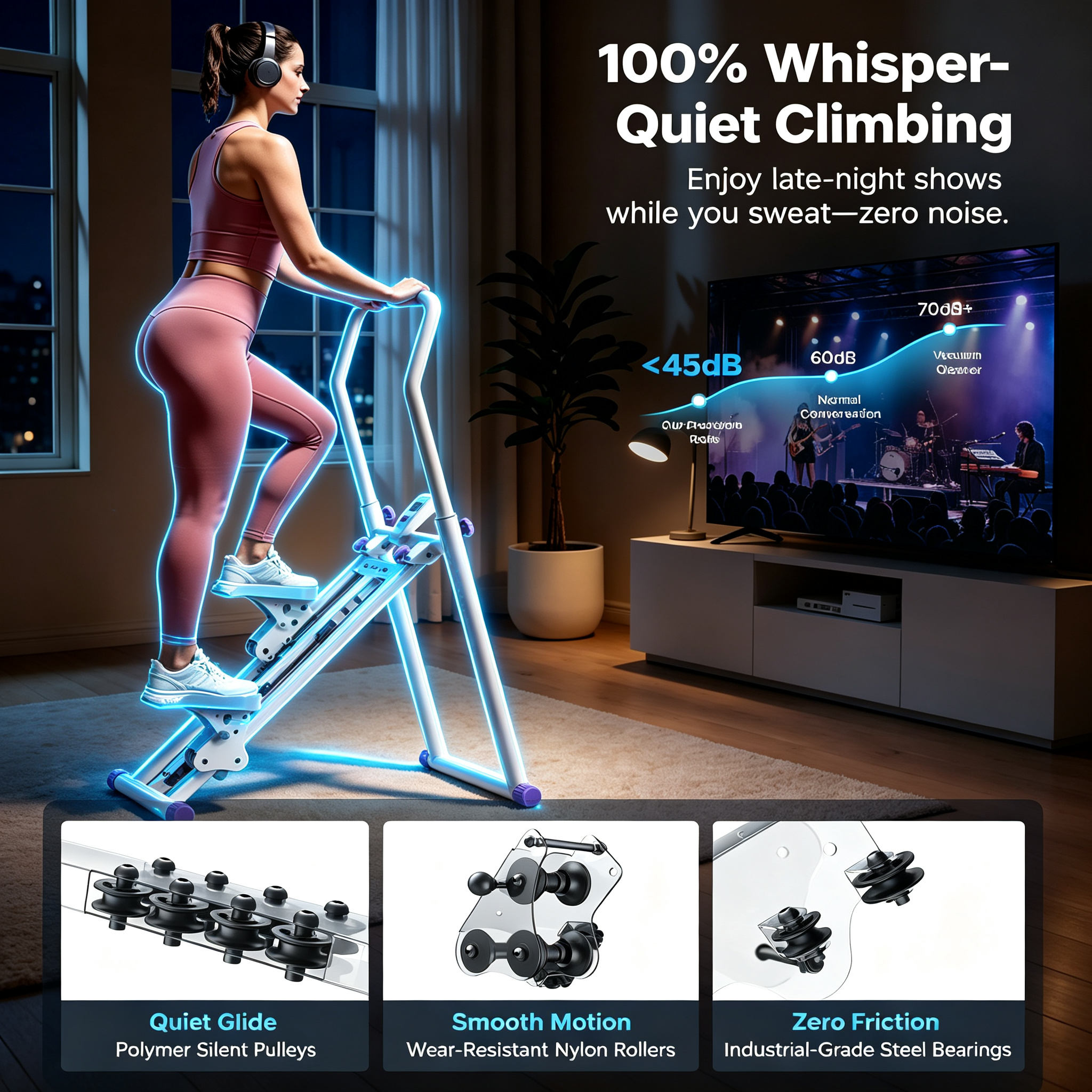 Stair Stepper with Adjustable Resistance, Foldable Stair Climber