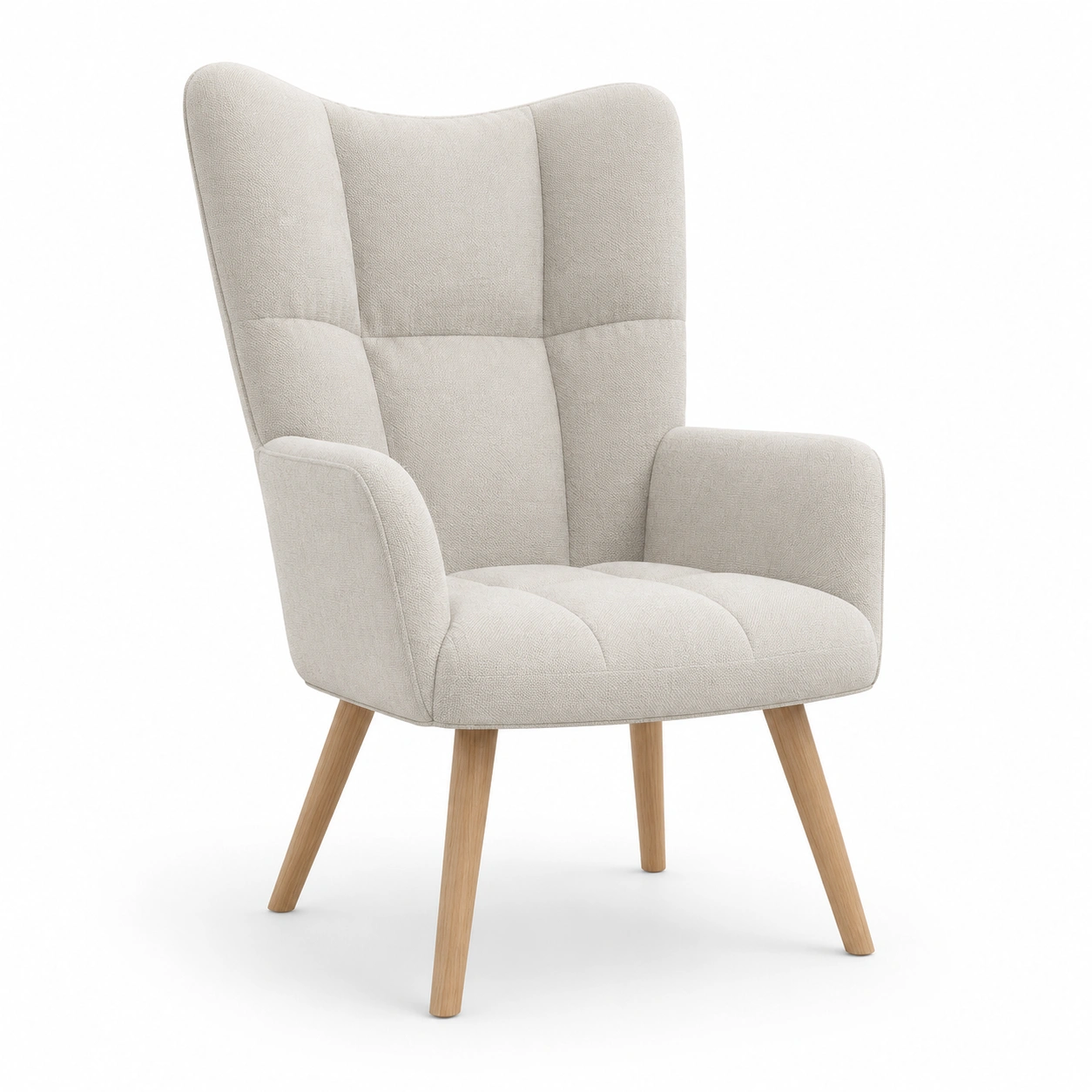 Silla individual de respaldo alto color beige-havenoranest