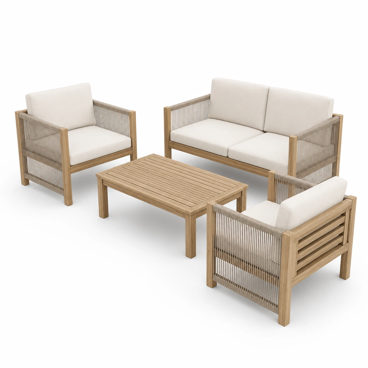 Conjunto de sofa exterior de madera-havenoranest