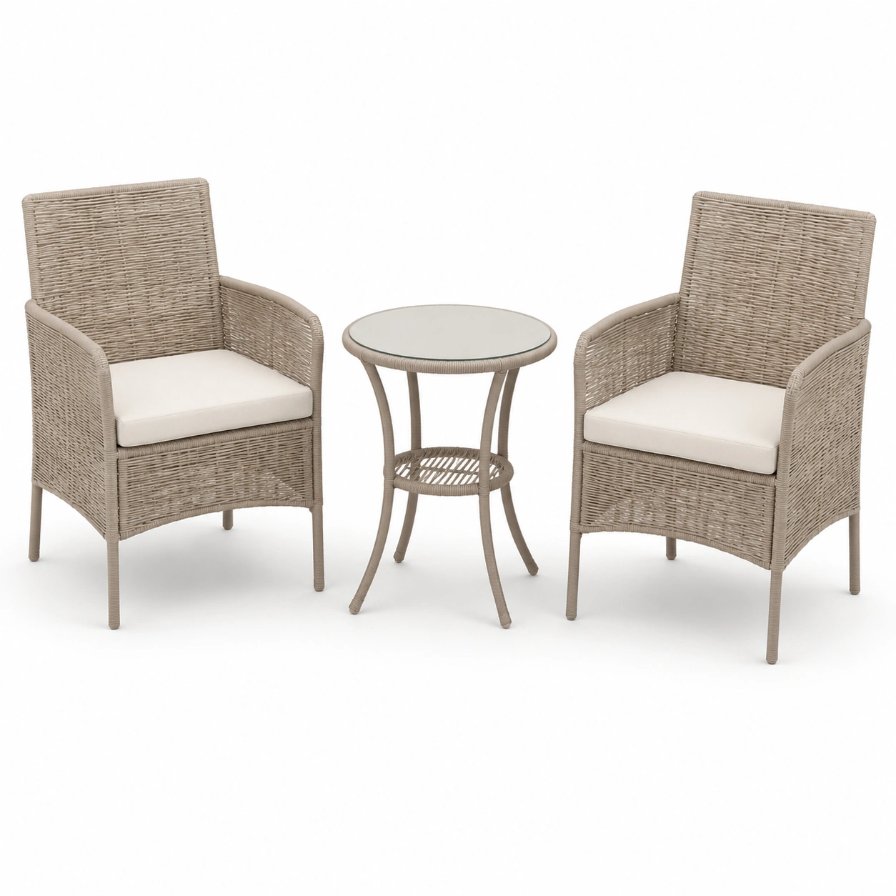 Conjunto de sillas de ratan y mesa de centro-havenoranest