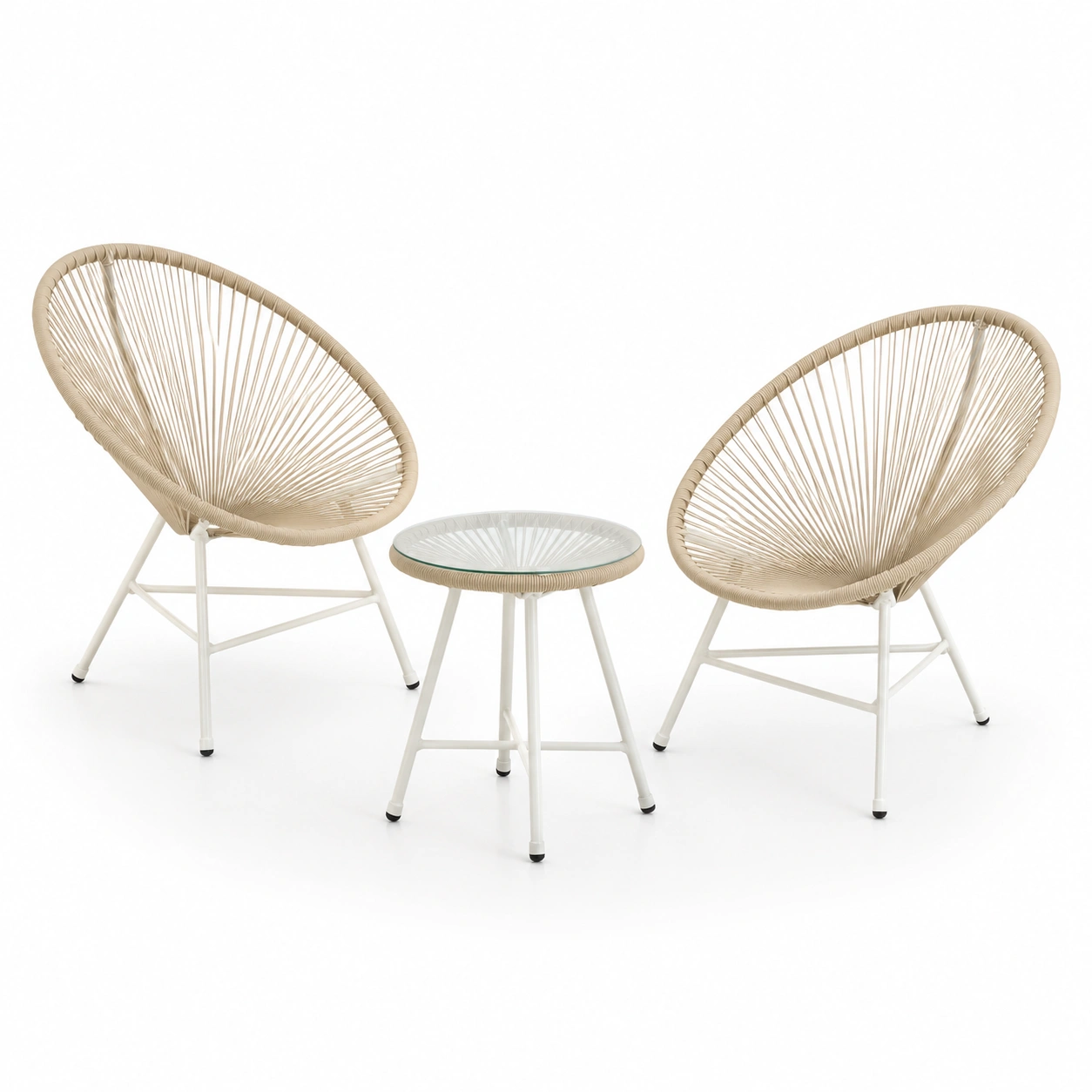 Conjunto de silla huevo y mesa de centro para exterior-havenoranest