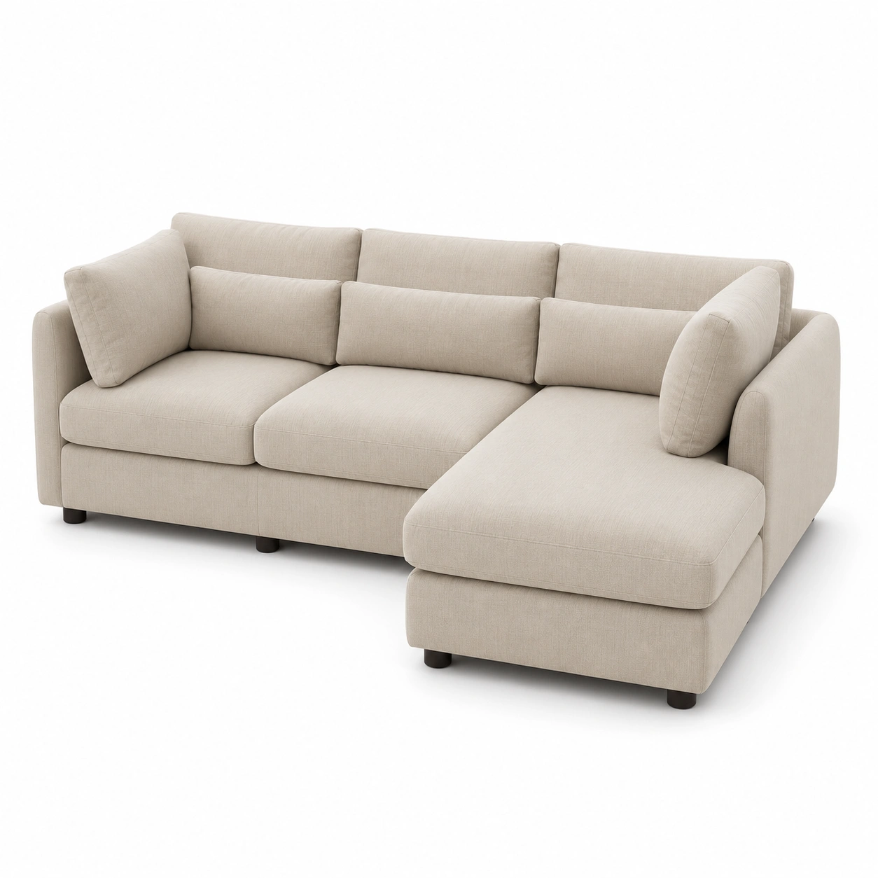 Sofa modular con chaise longue color marfil-havenoranest