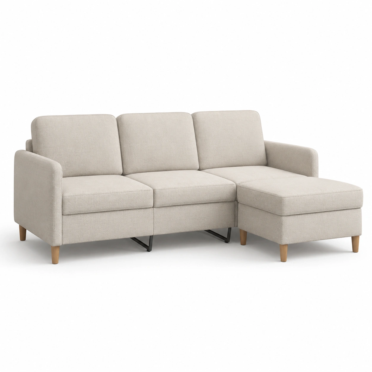 Sofa chaise longue de tres plazas color marfil-havenoranest