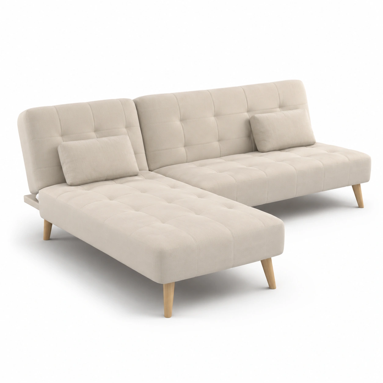 Sofa cama con respaldo ajustable color beige-havenoranest