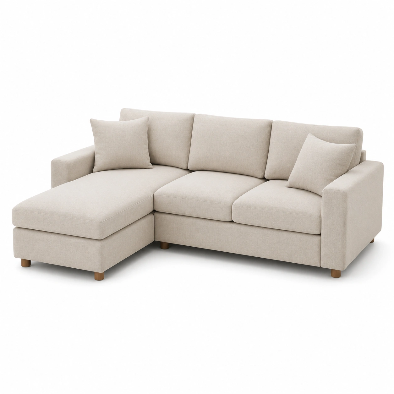 Sofa rinconero de tres plazas color beige-havenoranest