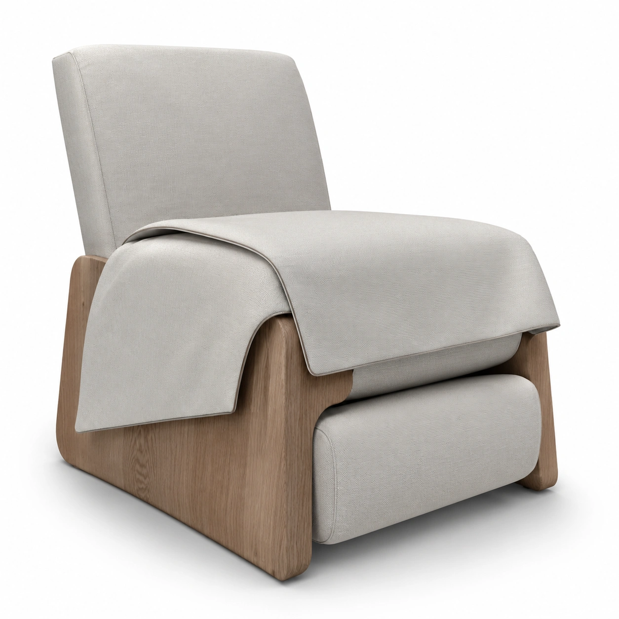 Silla de ocio tapizada con estructura de madera clara-havenoranest