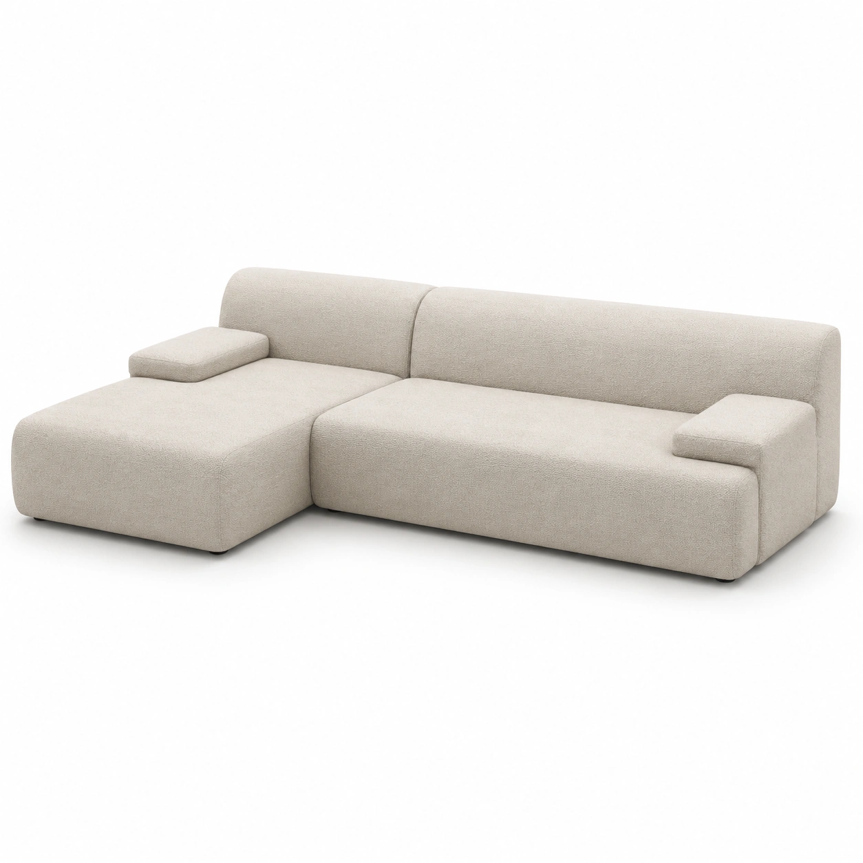 Sofa modular con chaise longue izquierda color beige-havenoranest