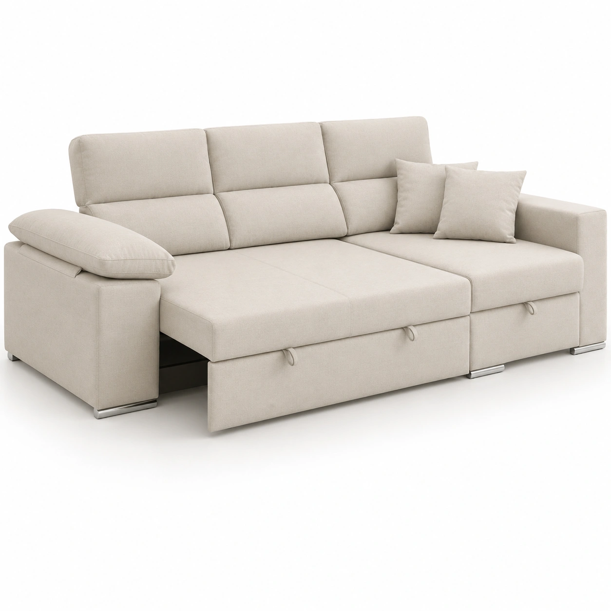Sofa cama con almacenamiento color beige-havenoranest