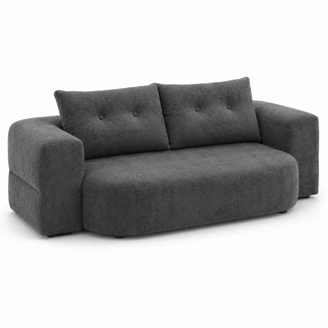 Sofa tapizado de dos plazas color gris-havenoranest