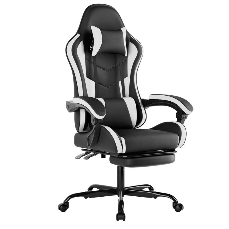 Sillón Gaming , silla de oficina transpirable, silla ergonómica, silla de juegos de carreras eSports, giratoria y ajustable, con reposapiés