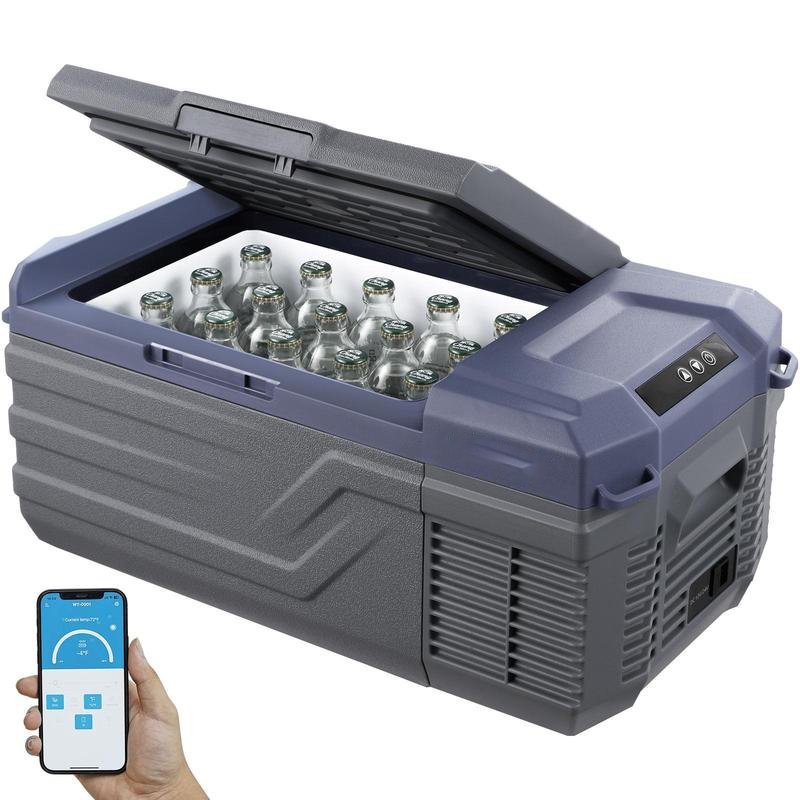 Esta nevera portátil (disponible en capacidades de 23 L, 35 L y 50 L) es compatible con alimentación de 12 V/24 V CC y 110-240 V CA. Con un rango de temperatura de -20 °C a 20 °C (-4 °F a 68 °F), ruedas y dos cestas, es una opción ideal para autocaravanas