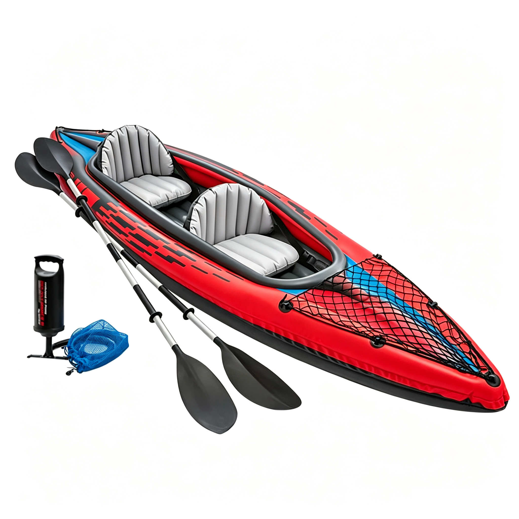 Kayak hinchable K2 con dos remos - 351 x 76 x 38 cm