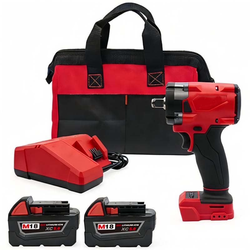Llave de impacto inalámbrica sin escobillas, compatible con baterías M18 – Ideal para bricolaje doméstico y reparaciones ligeras