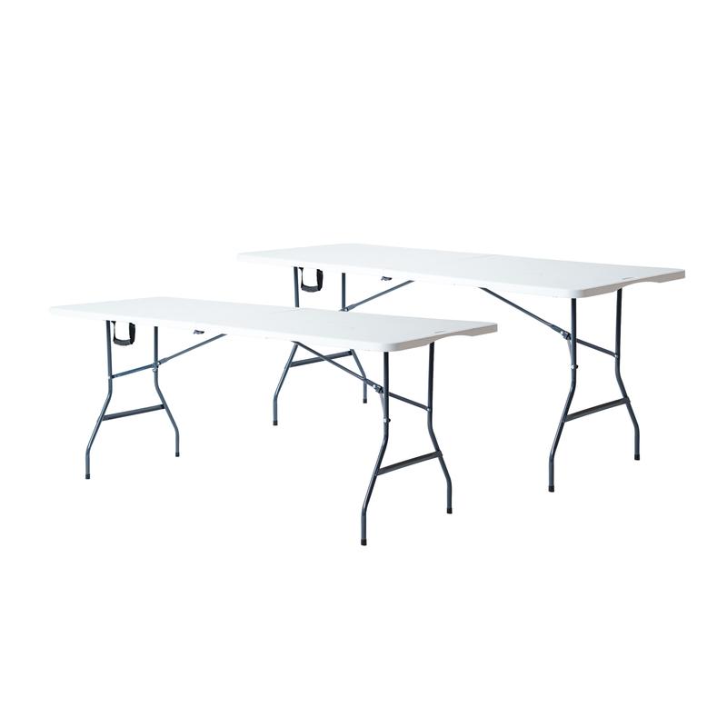 Dos mesas plegables blancas de 180 cm, portátiles: ¡Liquidación!
